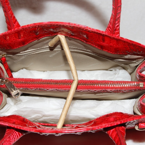 BRAHMIN Rosetta Satchel Red Sriracha Melbourne Purse Tote Crossbody Bag NWT - Picture 7 of 7